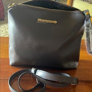 Steve Madden Brown and Tan Crossbody Bag with Gold Accents